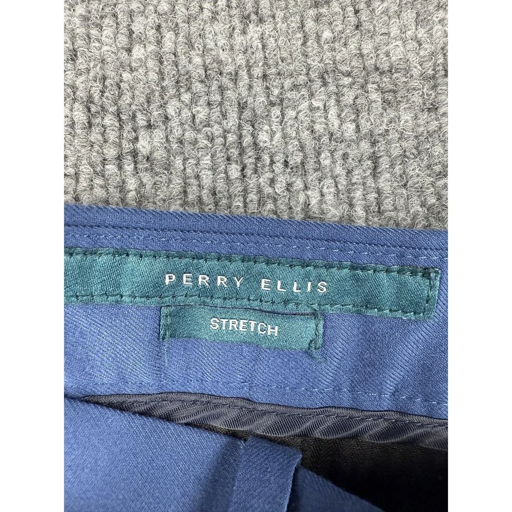 Perry Ellis Pants Mens 34x32 Stretch Dress Slacks Flat Front Business Office Wor